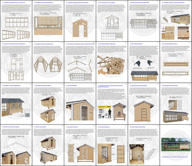 Chicken Coop Plans 8x8 + Run 8x16 | DIY Walk-in Hen House | Backyard ...