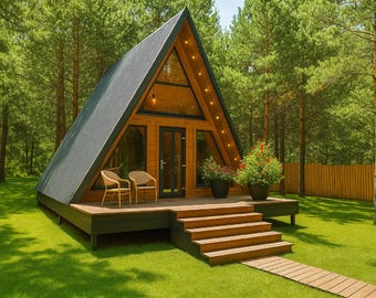 A-Frame Cabin Plans 20x20 | DIY Modern Forest Retreat | PDF Build Guide