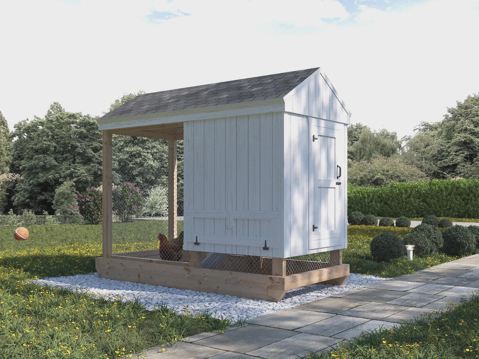Compact Chicken Coop Plans: 4x8 DIY Elevated Hen House With Run - Etsy