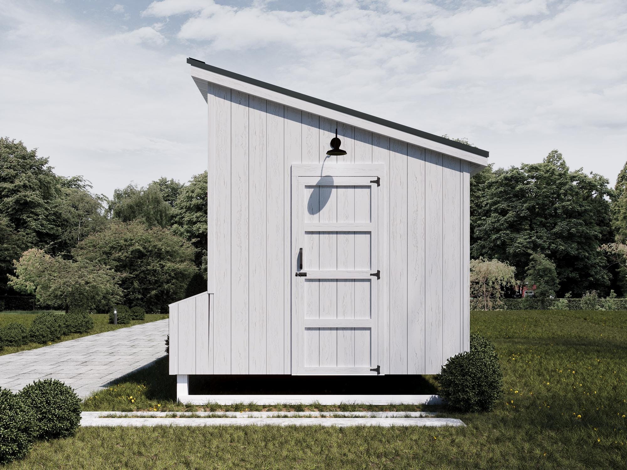 Chicken Coop Plans 8x8 | DIY Hen House With Run | Single-pitched Roof ...
