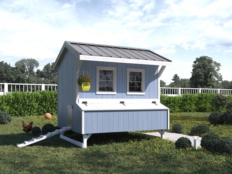 Chicken Coop Plans 5x6 | DIY Walk-in Hen House | Compact Backyard ...