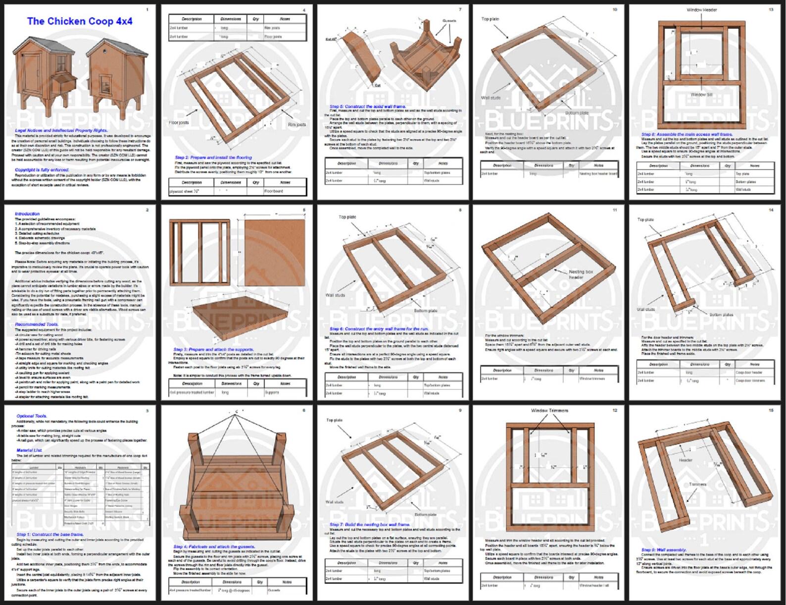 Chicken Coop Plans 4x4 | DIY Compact Hen House | Small Backyard Poultry ...