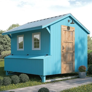 DIY 8x8 鶏小屋設計図：鶏小屋のデザイン（PDF ダウンロード）