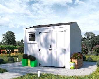Outdoor Shed Plans 8x10 | DIY Wooden Workshop | Backyard Storage PDF