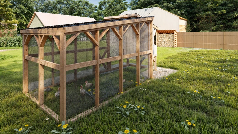 Chicken Coop & Run Enclosure Plans 5x6 diy chicken coop plans chicken pen plans chicken cage plans chicken coop designs Step by Step Guide image 6