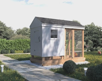 Compact Chicken Coop Plans: 4x8 DIY Elevated Hen House with Run