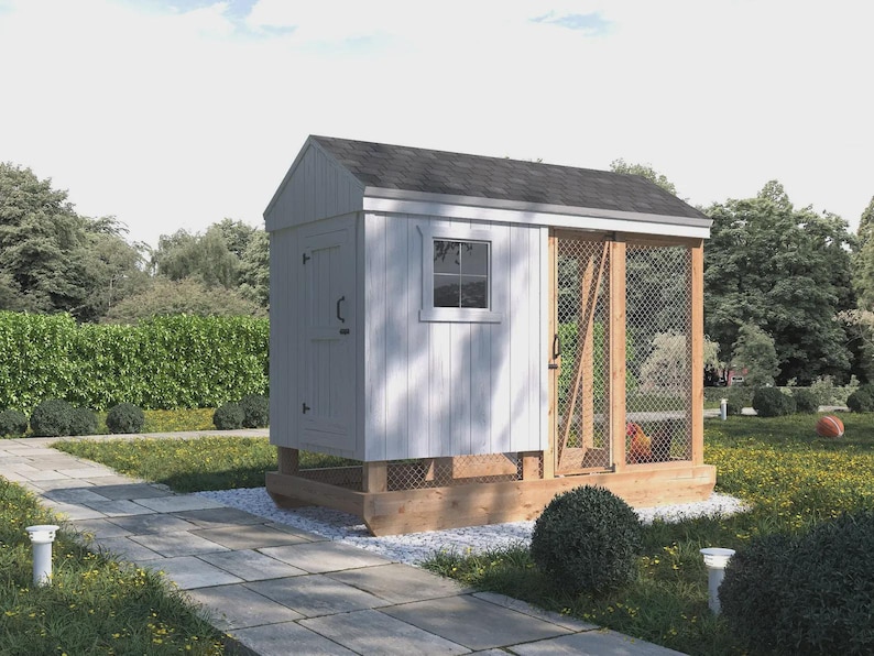 Compact Chicken Coop Plans: 4x8 DIY Elevated Hen House With Run - Etsy