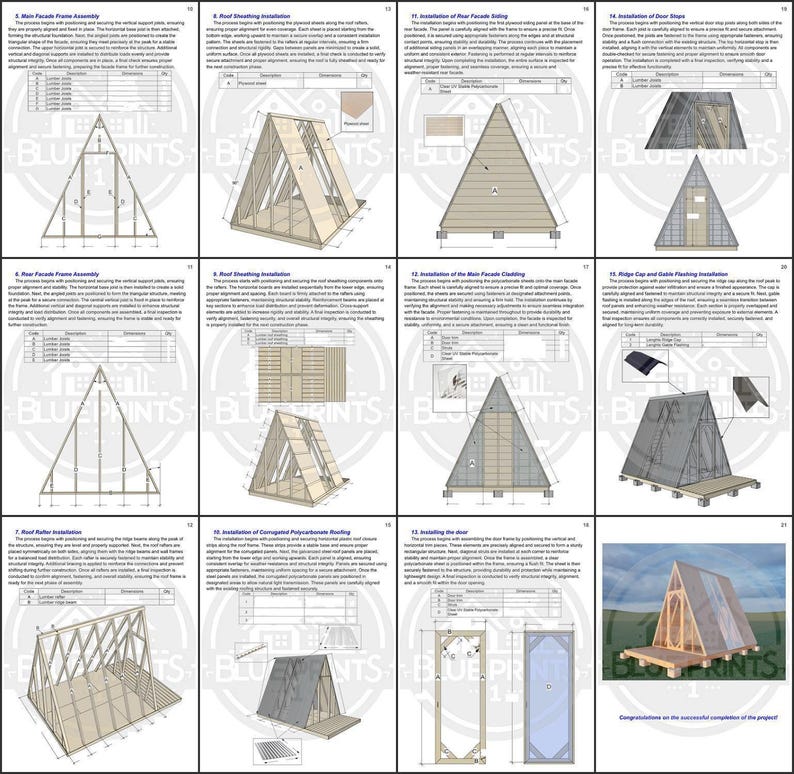 A-frame Cabin Plans 10x12 | PDF Blueprint | DIY Backyard Minimal Cabin ...