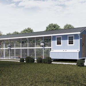 Chicken Coop Plans 8x8 + Run 8x24 | DIY Walk-in Hen House | Large ...