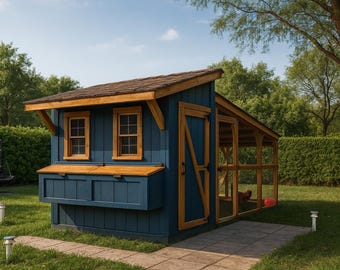 Chicken Coop Plans 8x24 | DIY PDF Design | Backyard Poultry Structure for 18 Chickens
