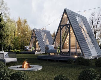 Cozy A-Frame Cabin Plans 10x12 | DIY Tiny Home | Modern Small Retreat PDF