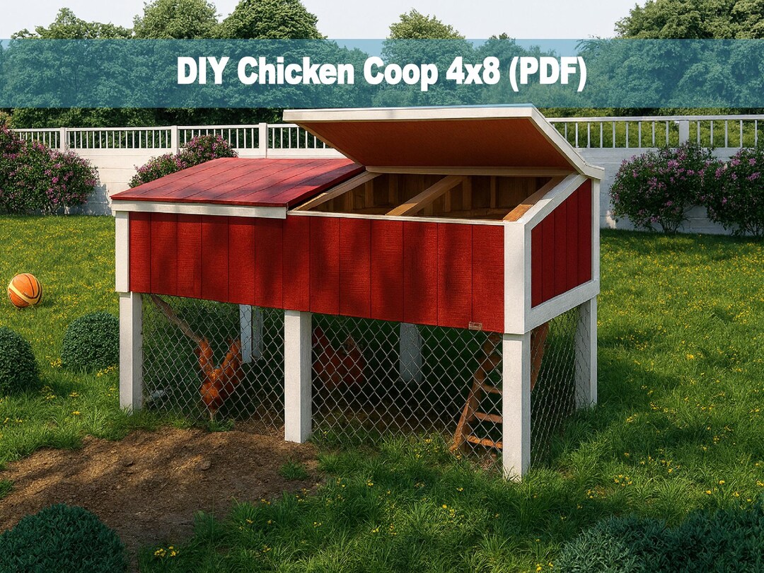 Chicken Coop Plans 4x8 | DIY Raised Hen House | Compact Backyard PDF - Etsy