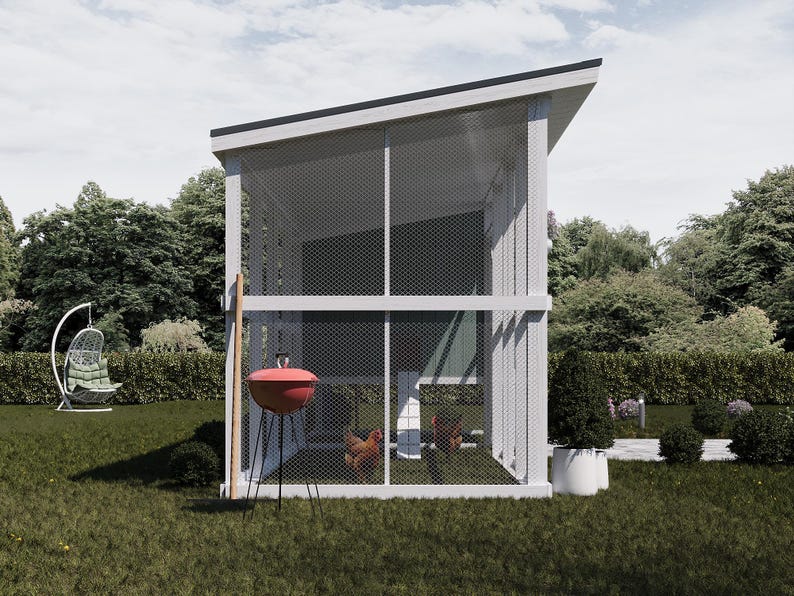 6x6 Chicken Coop Plans PDF, Backyard Poultry Playground with Run image 7