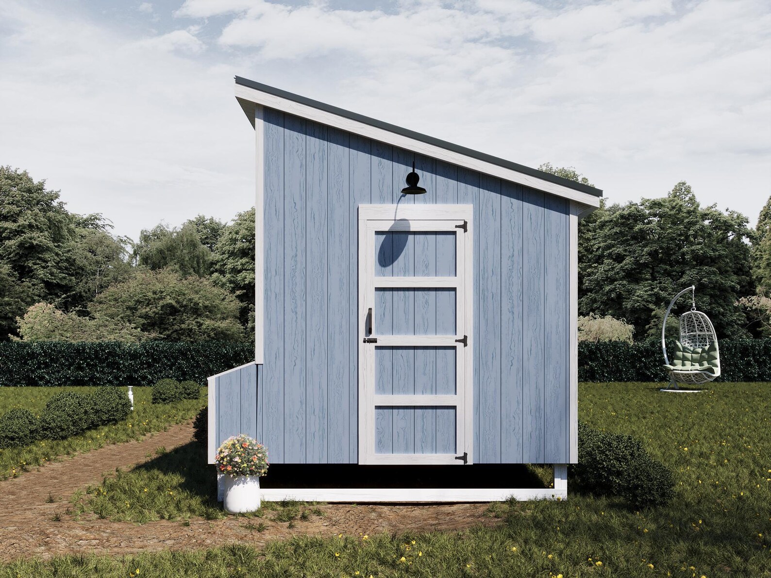 Chicken Coop Plans 8x8 | DIY Wooden Hen House | Single-pitched Roof PDF ...
