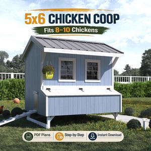 Chicken Coop Plans 5x6 | DIY Walk-In Hen House | Compact Backyard Poultry PDF