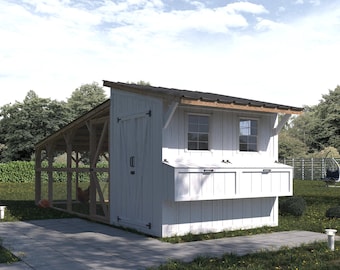 Chicken Coop Plans 8x24 | DIY Large Hen House Build | Backyard Poultry PDF Guide