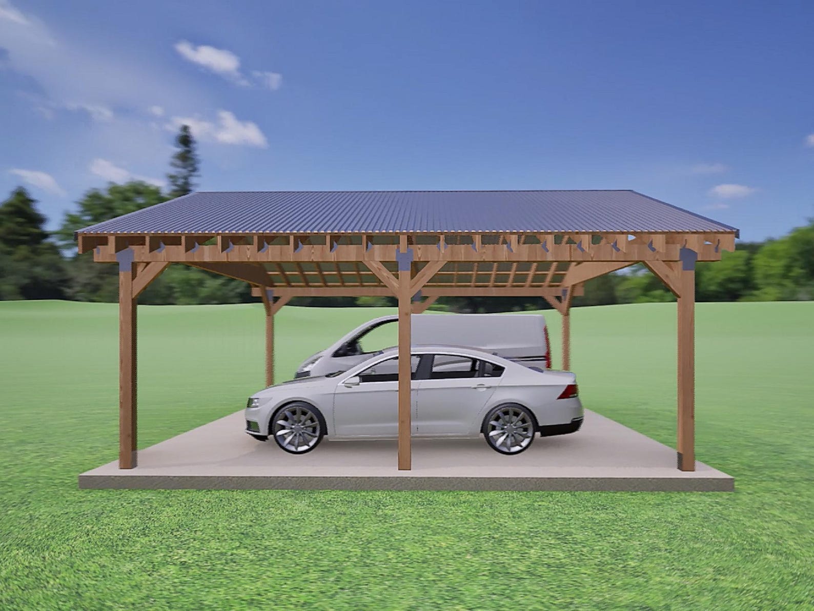 22x24 Wooden Double Carport Plans | DIY Outdoor Structure (PDF) - Etsy