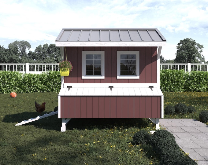 EFFICIENT Chicken Coop Plans | DIY Backyard Hen House | Large 20 Bird ...