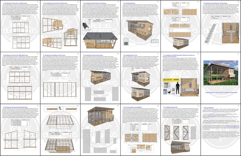 6x6 Chicken Coop Plans PDF, Backyard Poultry Playground with Run image 9