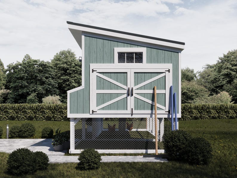 6x6 Chicken Coop Plans PDF, Backyard Poultry Playground with Run image 6