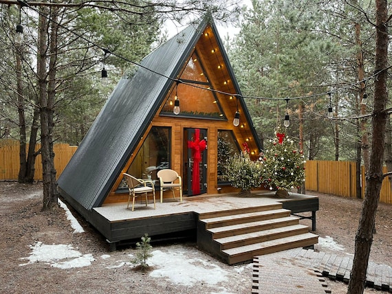 A-Frame Cabin Plans 20x20 | DIY Modern House Design | Small Vacation Home PDF
