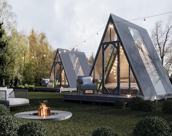 Tiny A-Frame Cabin DIY Plans: 10&#39;x12&#39; Off-Grid Retreat (PDF)