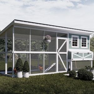 6x6 Chicken Coop Plans PDF, Backyard Poultry Playground with Run image 4