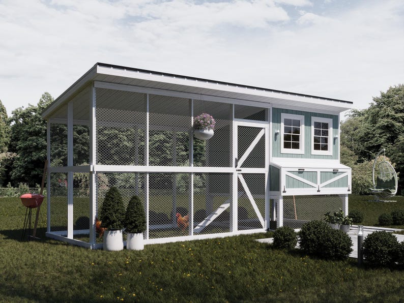 6x6 Chicken Coop Plans PDF, Backyard Poultry Playground with Run image 4