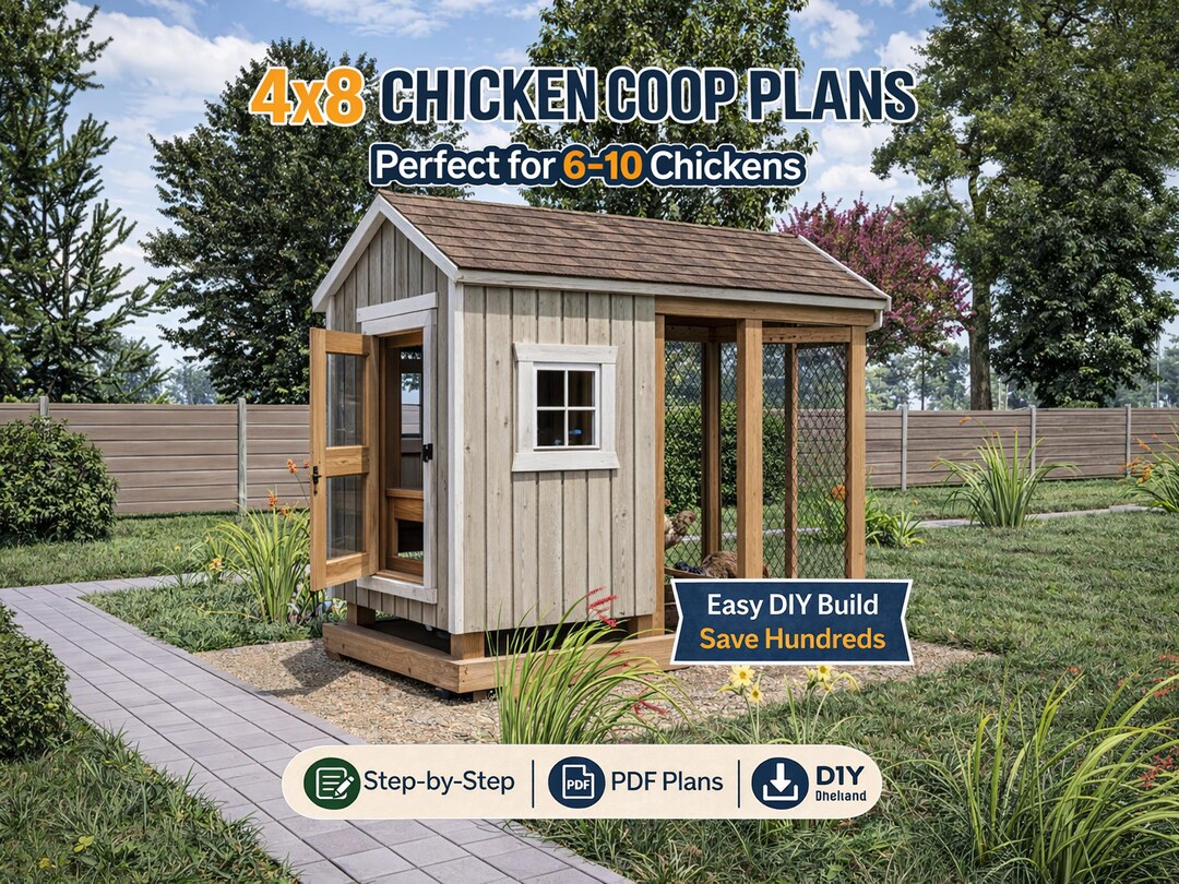Eggcellence Coop Plans 4x8 | DIY Chicken Coop | Backyard Hen House PDF ...