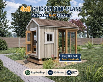 Eggcellence 鶏小屋プラン 4x8 | DIY鶏小屋 | 裏庭鶏小屋 PDF