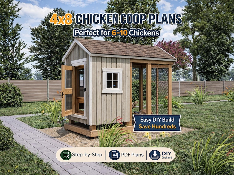 Eggcellence Coop Plans 4x8 | DIY Chicken Coop | Backyard Hen House PDF ...