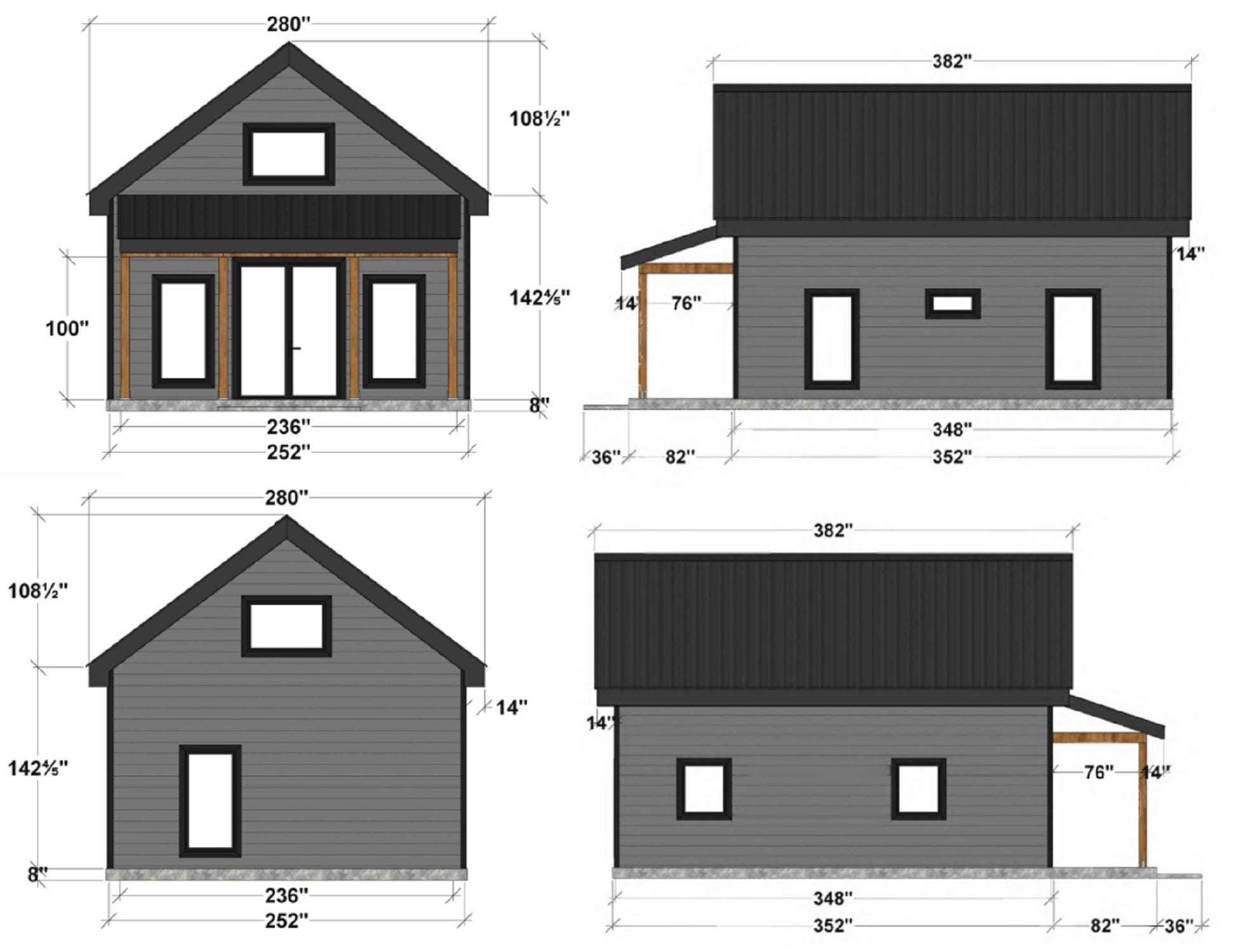 21x29 Timber Loft House Plans | DIY Modern Wooden Cabin | Two-story ...