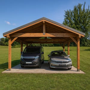 Wooden Double Carport 22x24 | DIY Two Car Shelter | Heavy Duty Outdoor Parking Structure PDF Plans