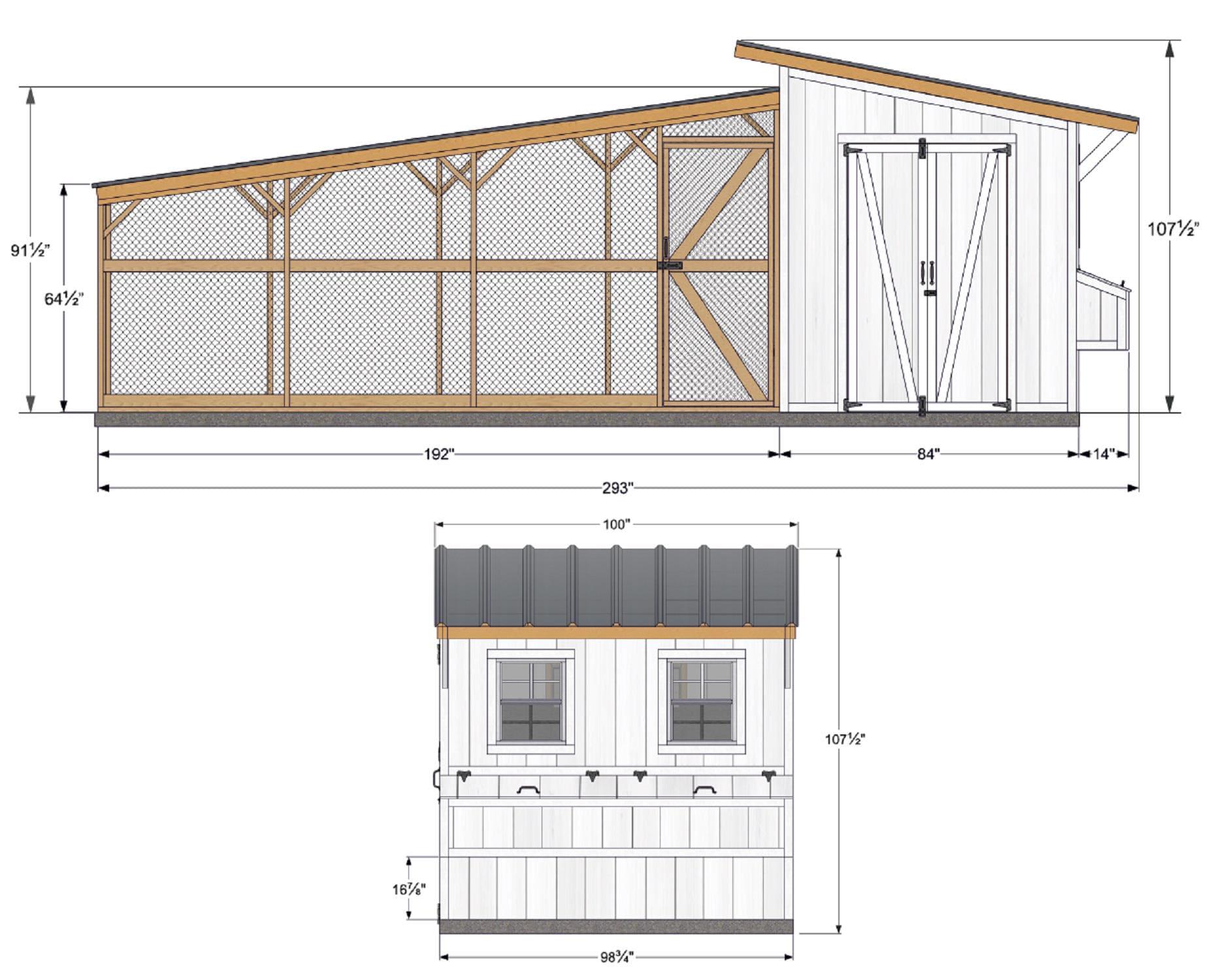 Chicken Coop Plans 8x24 | DIY Large Hen House Build | Backyard Poultry ...