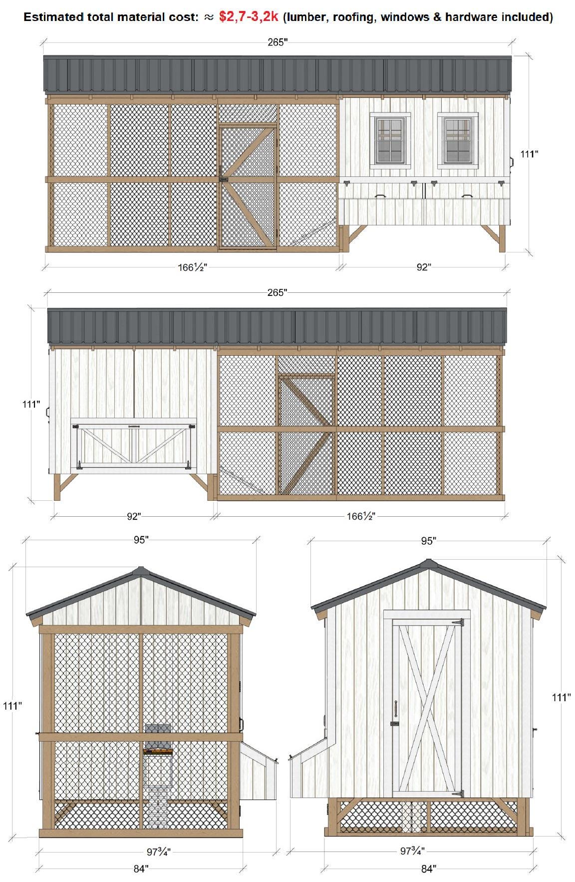 Chicken Coop Plans | 8x8 Coop + 7x14 Run PDF | DIY Backyard Build - Etsy