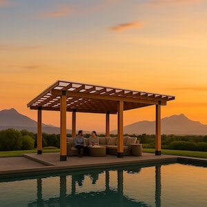 Wooden Pergola Plans 14x20 | DIY Patio Roof | Modern Outdoor Shelter PDF
