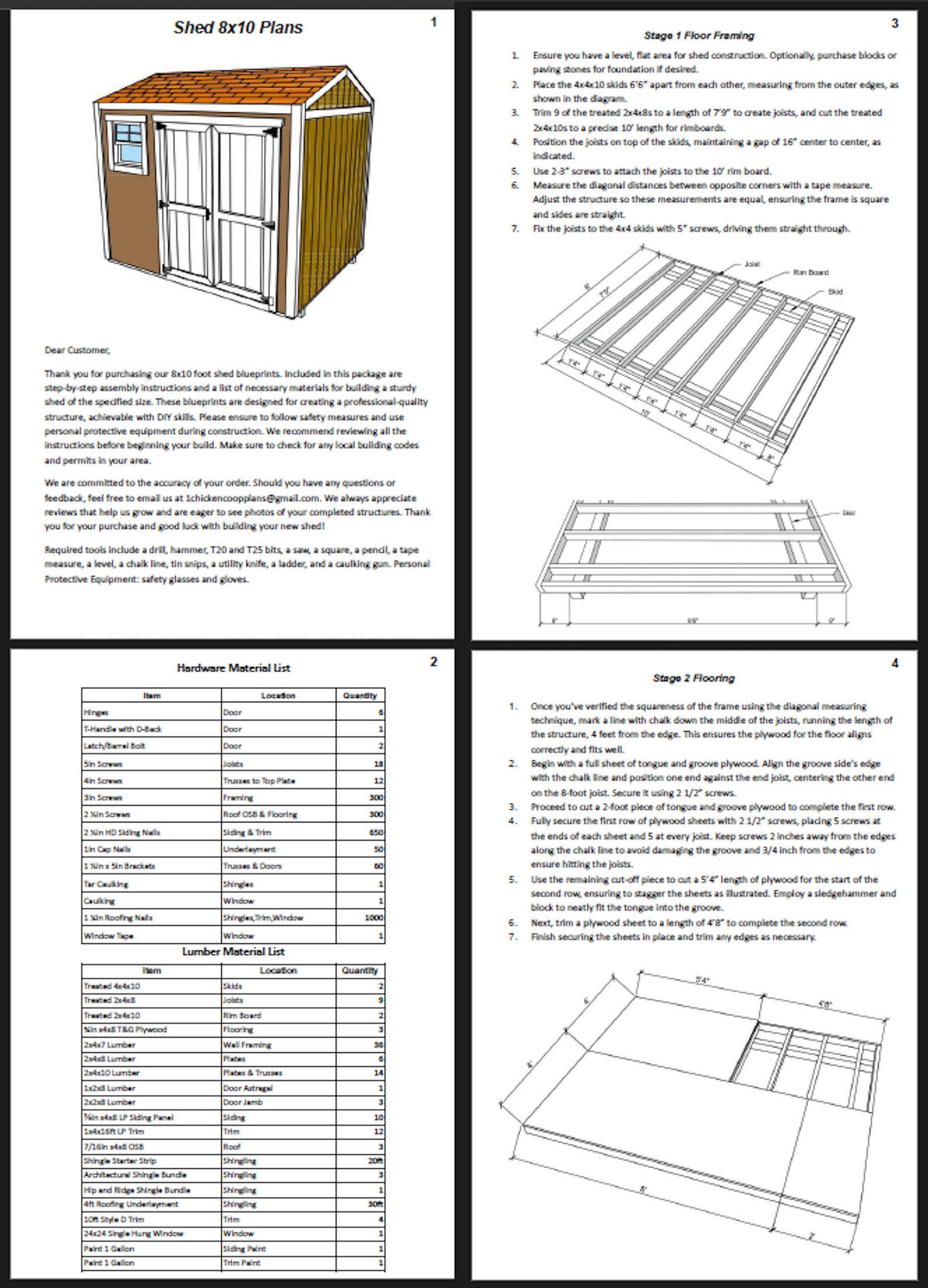 Modern Shed Plans 8x10 | DIY Outdoor Storage | Wooden Garden Workshop