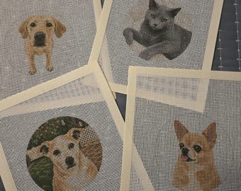 Custom Needlepoint Pet Portrait Ornament - Turn Your Photo into a Stitchable Heirloom!