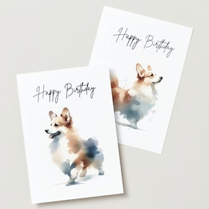 Juego de 3 tarjetas de cumpleaños de corgi