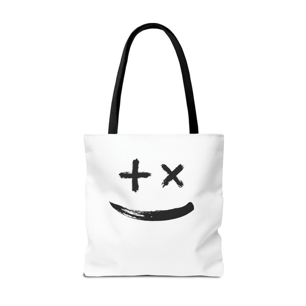 Minimalistische Designer-Tasche mit Abstraktem Smiley-Gesicht – Trendige Stofftasche für den Alltag
