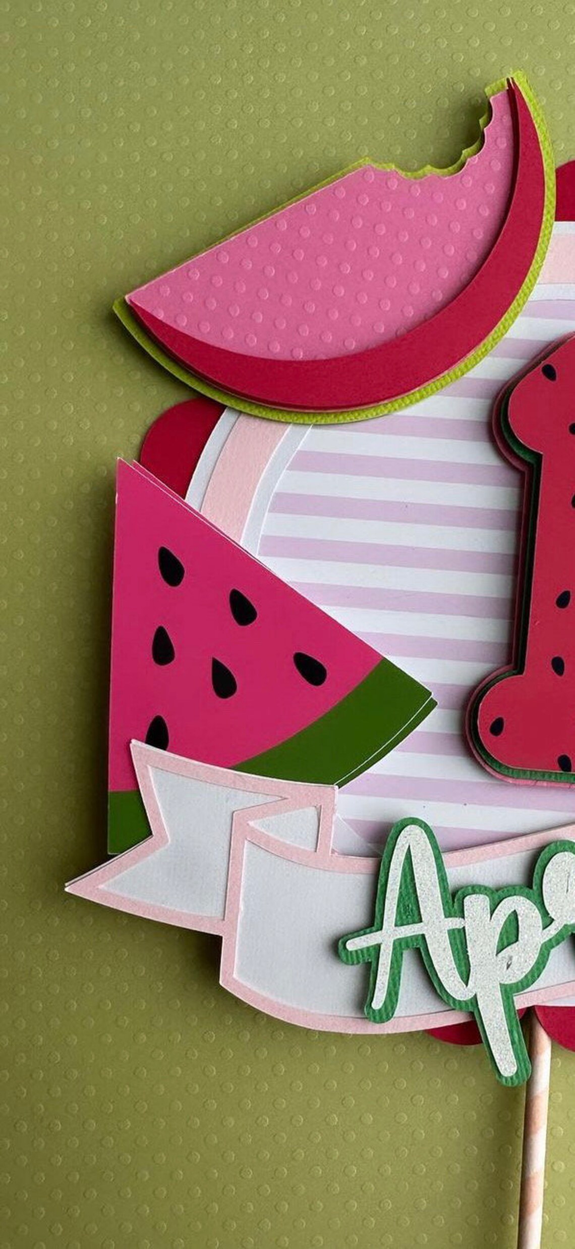 Topper Meilon One in a Melon Cake Topper, Watermelon Cake Topper, One in a Melon ...