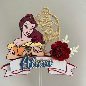 Belle  cake topper, belle cake, princess caketopper, princess favors