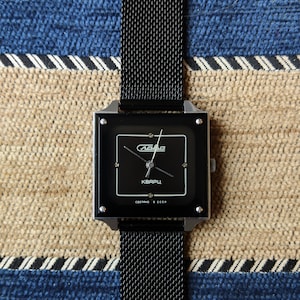 Beautiful soviet USSR vintage Russian Slava Слава manual watch - Square Tank hommage