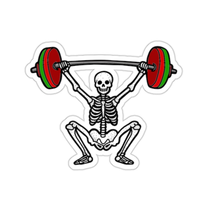 Weightlifter Skeleton Snatch Sticker I Gym Sticker, Halloween Sticker ...