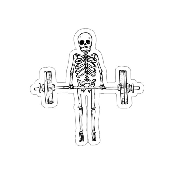 Deadlifting Skeleton I Gym Sticker, Halloween Sticker, Black and White, Waterbottle Sticker, Laptop Sticker
