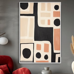 Golden Beige And Black, Square, 100% Hand Painted, Textured Painting, Acrylic Abstract Oil Painting, Wall Decor Living Room, Office Wall Art