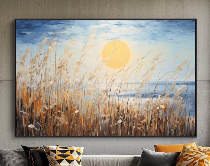 Picture Idea: Sea And Sun 100 Hand Painted Textured Painting Acrylic Abstract