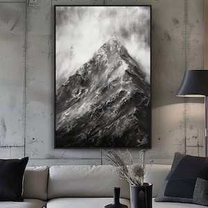 Mountain Modern, 100% Hand Painted, Textured Painting, Acrylic Abstract Oil Painting, Wall Decor Living Room, Office Wall Art