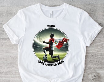 COPA AMERICA 2024 Peru PNG T-Shirt Peru Fußball Wandkunst Fußball Dekorationen Sofortiger Download und bereit zum Drucken Fußball-Fan-Geschenk