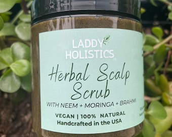 Exfoliante para el cuero cabelludo con eczema / Alivio de la psoriasis / Exfoliante para la caspa / Cuidado natural del cabello / Cuidado del cabello a base de hierbas / Crecimiento rápido del cabello - Laddy Holistics